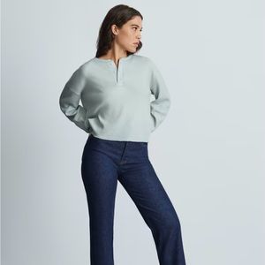 Everlane organic cotton waffle Henley in ice blue